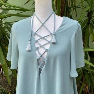 Show Me Your MuMu Lace Up Mini Dress Tunic